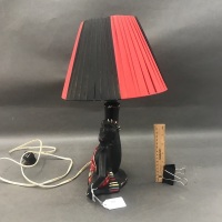 Rare Original Barsony Black Lady Lamp with Original Shade, Label & Wiring - 2