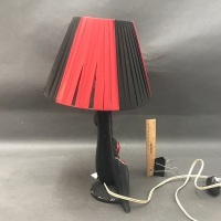 Rare Original Barsony Black Lady Lamp with Original Shade, Label & Wiring - 4