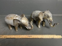 2 Brass Elephant Ornaments - 2