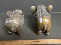 2 Brass Elephant Ornaments - 3