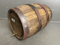 Oak Wine / Spirit Barrel with Brass Tap - Display Only - 2