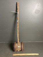 Antique Wood Carnival Mallet with Hand Forged Containment Rings