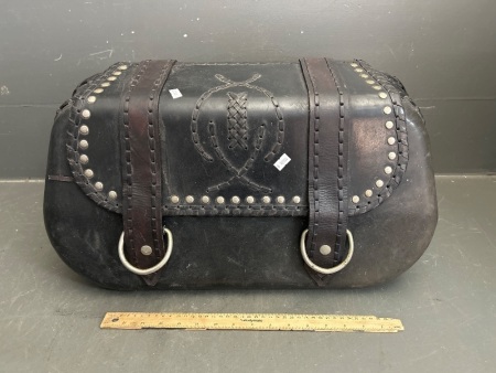 Leather Covered Motorcycle Panier