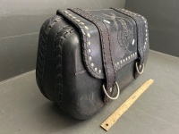 Leather Covered Motorcycle Panier - 2