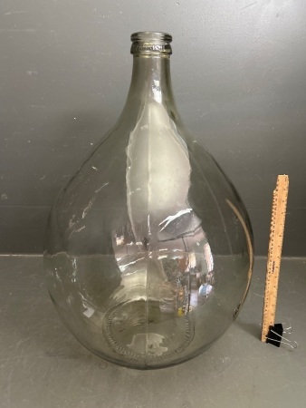 Large Clear Glass Ambrosio Demijohn Made in Italy