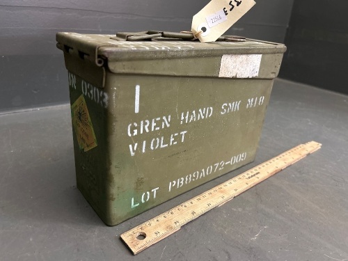 Australian Military M18 Smoke Grenade Violet Smoke Ammo Box