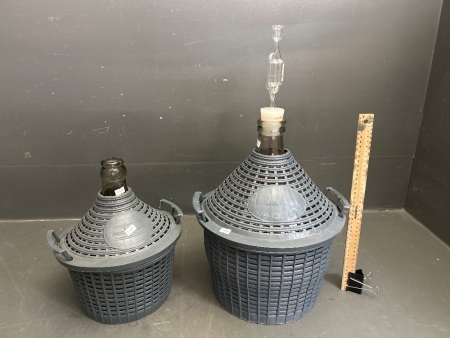 2 Wine Making Flagons Ambrosio Italy