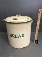 Large Enamel Bread Crock