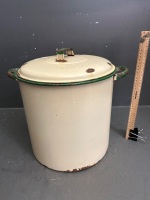 Large Enamel Bread Crock - 2