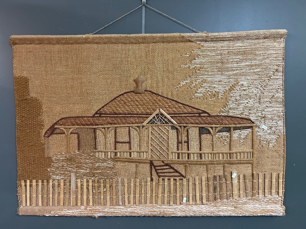 Vintage Jute Wall Hanging of the Traditional Queenslander