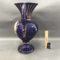 Large Cobalt & Gilt 2 Handled Urn - 2