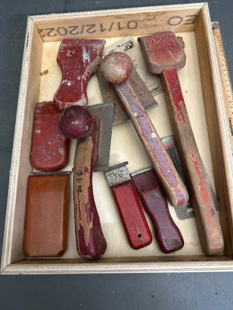 Box of Vintage Wooden Handled Scrapers