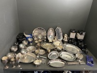 Large lot of Silver Platters, Goblets etc