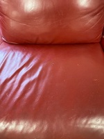 Plush Red Leather Corner Lounge - 4