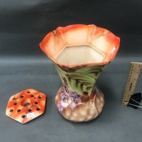 Vintage Falconware Glendon Vase with Frog Insert - 3