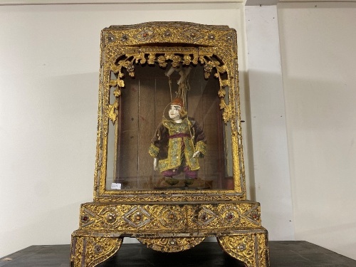 Asian Marionette in Gold Embellished Display Case