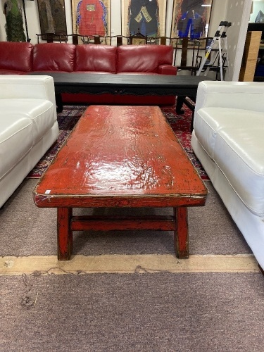 Red Wooden Lacquerware Table