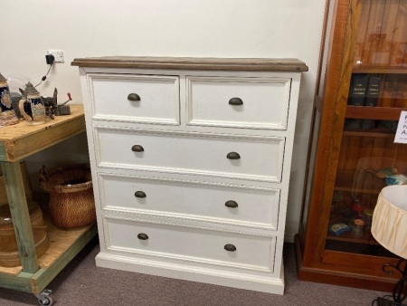 White Wooden Chest of Drawers