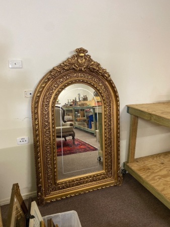 Large Gilt Framed Hanging Rococco Style Mirror