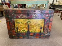 Antique Hand Painted Chinese Trunk