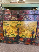 Antique Hand Painted Chinese Trunk - 5