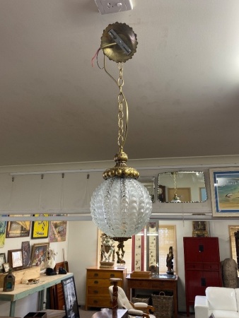 1960s Vintage Hanging Light Fitting on Chain