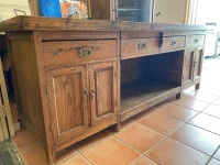 Large rustic farmhouse kitchen bench