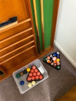 Pool Cue Rack with Cues and Pool Balls - 3