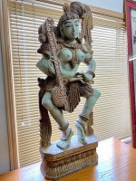 Goddess Sarawati Wooden Carving - 2