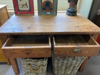 Baltic Pine Desk with two Drawers - 3