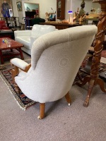 Antique Occasional Arm Chair with Porcelain Castors - 3