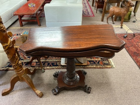 Victorian Cedar Card Table with Fold