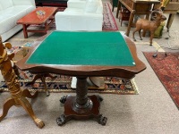 Victorian Cedar Card Table with Fold - 2