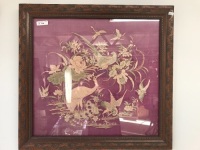 Framed Antique Silk Embroidery