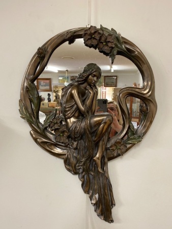 Art Nouveau Lady Wall Mirror