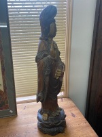 Chinese Carved Wood Guanyin Figure - 2