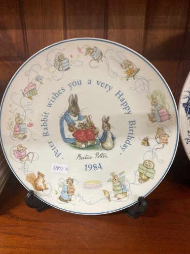 Peter Rabbit Beatrix Potter 1984 Birthday Plate