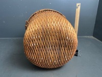 Cane Basket Reeded with Wooden Handles - app 350 H x 380 D - 3