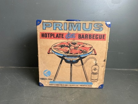 Vintage PRIMUS Hotplate Gas BBQ in Original Box