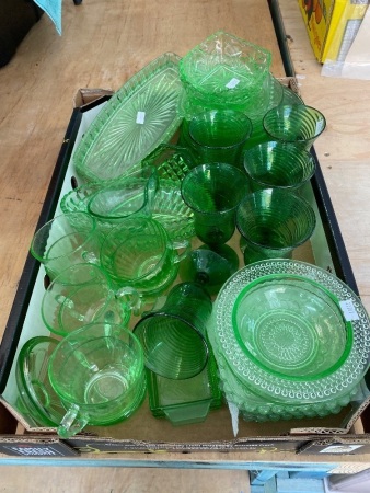 Extra Large Lot of Green Glassware