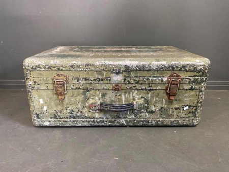 Large Metal Military Travel Trunk