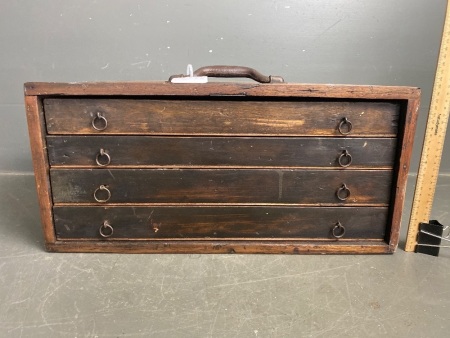 Vintage Bench Top Wooden Drawer Set