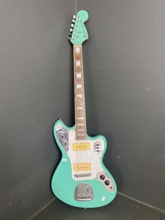 Blue Fender Jaguar Electric Guitar