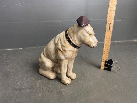 Cast Iron Puppy Dog Money Box / Door Stop