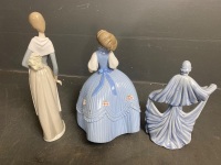 Three Ceramic Lady Figurines - 3