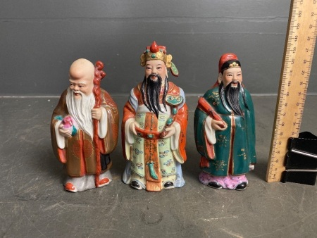 3 Small Asian Figurines