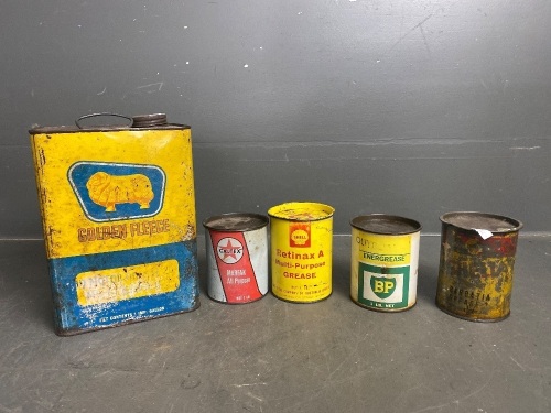 Mixed Lot of Assorted Grease Tins inc Golden Fleece, BP, Shell, Caltex