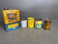 Mixed Lot of Assorted Grease Tins inc Golden Fleece, BP, Shell, Caltex - 2