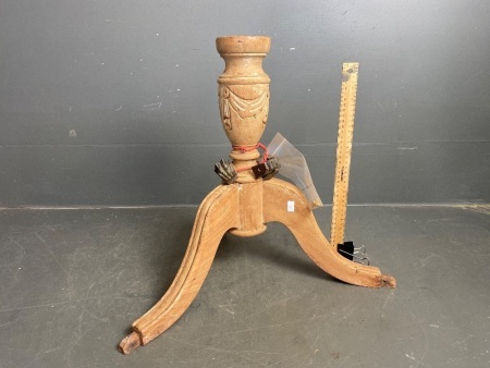 Three Legged Table with 3 Brass Claw Feet