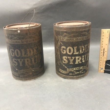 2 Vintage 7lbs nett Colonial Sugar Refining Co. Golden Syrup Tins